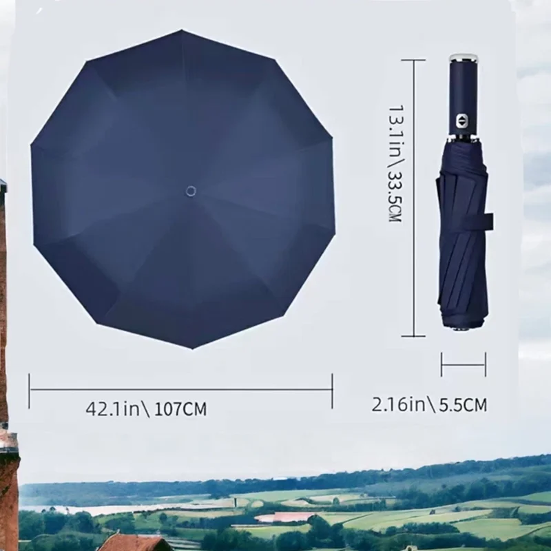 Multifunctional LED Flashlight Umbrella Automatic Windproof Sun Protection Folding Umbrella with Night Light For Outdoor Travel