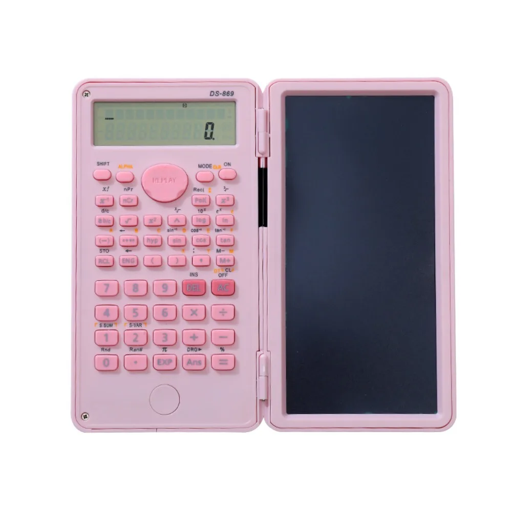 2 in 1 Scientific Calculator Foldable Large Screen Display Office LCD Drawing Pad 6-inch Multifunctional Digital Writing Tablet