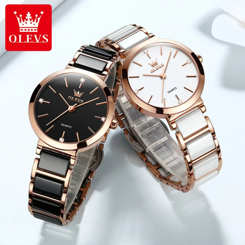 OLEVS 5877 Hot Sale Watches for Woman Elegant Rose Gold Case Waterproof Women's Watches Japan Quartz Movement Ladies Wrist Watch