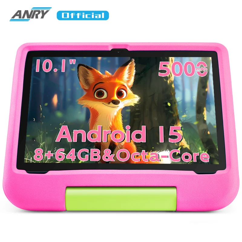 Tabletas para niños, tabletas Android 15 de 10,1 pulgadas, 2025 con 5000mAh, 8GB (4G + 4G) + 64GB + 1TB, juegos educativos, aplicación de Control Parental