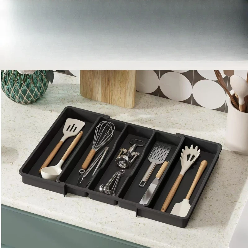 

Home Storage Organization New Cross-border Expandable Utensil Tray Expandable Cutlery Storage Box Dustproof Sturdy Durable