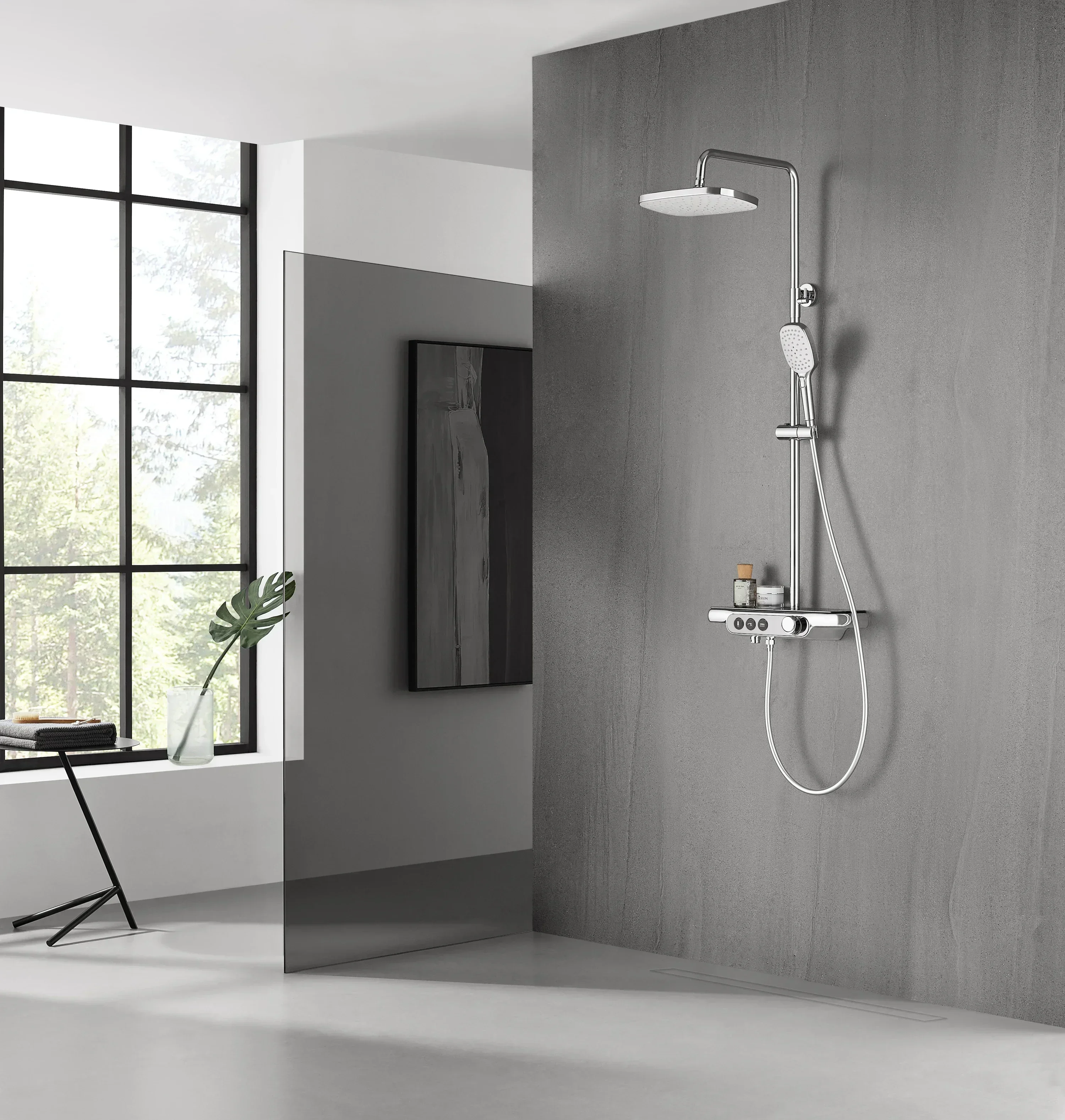 Vigoing 2025 neues Design Große Dusche, 3-Funktions-LED-Digitaldusche Coloshower Badezimmer-Duschset Badezimmer-Regendusche