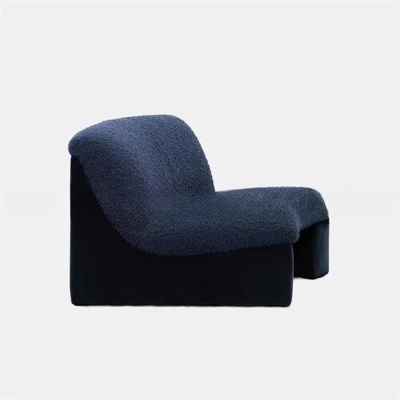Balcony Lamb Fleece Chair Medieval Wabi Sabi Single Sofa