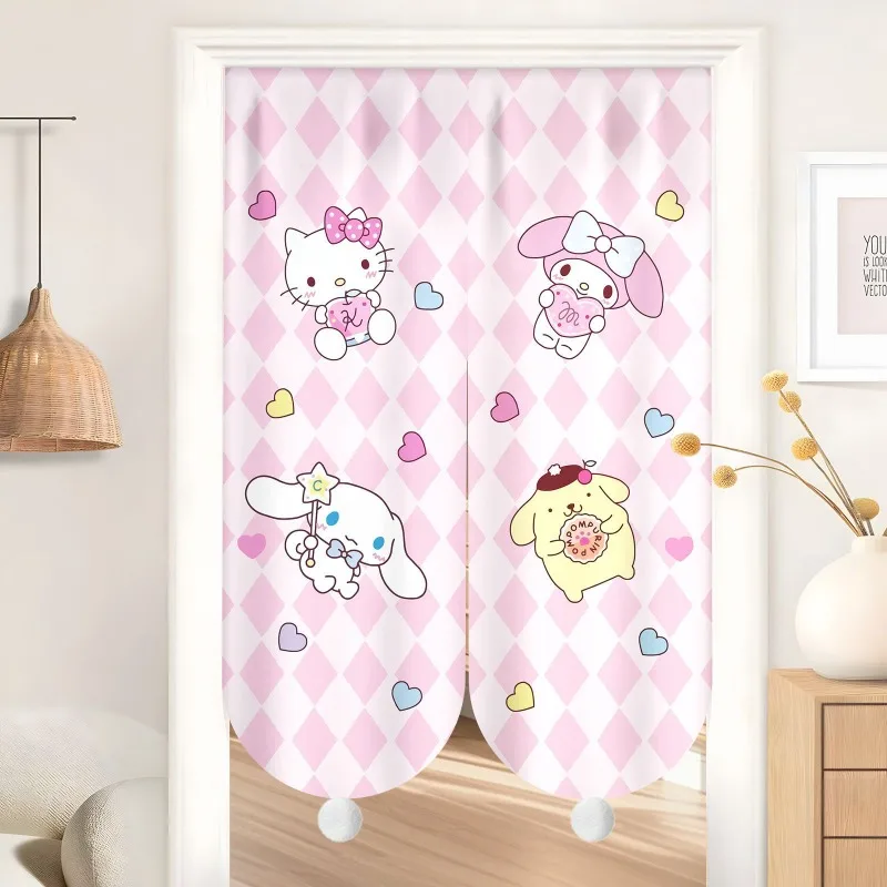 

Sweet Sanrio Hello Kitty My Melody Bedroom Living Room Door Curtains Cute Cartoon Bathroom Door Decoration Gifts for Girls