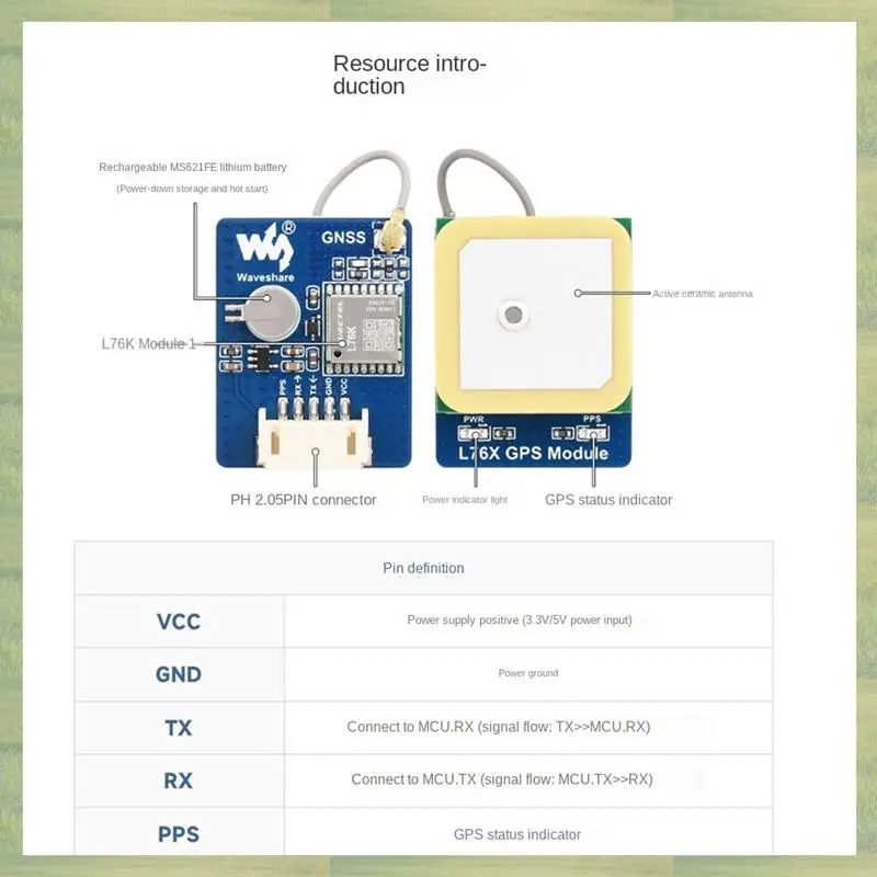 N15R-Waveshare L76K Modulo GNSS che supporta il sistema multi satellitare GPS/GLONASS/BDS/QZSS Nuovo per Raspberry Pi/Jetson Nano/Arduino