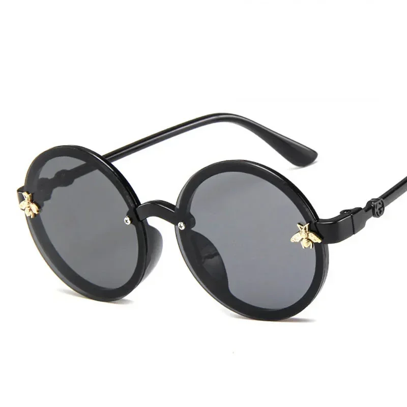 Fashion Kids Sunglasses Boys Girls Classic Cartoon Little Bee Round Frame Sun Glasses Children Cute Korean Eyewear UV400