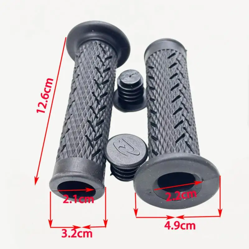 Heavy Duty Anti-slip Motorcycle Handlebar Grips 1 Pair 22mm Gel Rubber Covers for Off-road Motocross Cruiser Bike