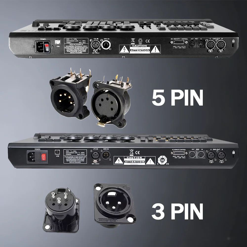 

Command Wing ​Portable Stage Lights Controller With backlight dimmable Silent button DMX512 For DJ Moving Head Light