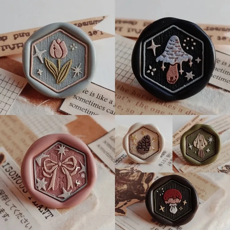 New Unique Flower Wax Seal Head Relief Copper Head Multi-Layer Carved DIY Envelope Invitation Card Sealed Supplies Stamp Toy