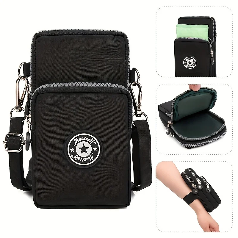 Crossbody Vertical Mobile Phone Bag Women Hanging Arm Elderly Cell Phone Bag Neck Cloth Bag Portable for Walking Small Bag