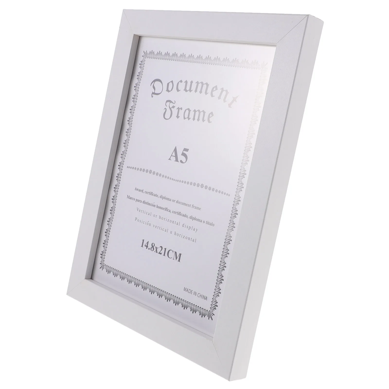

Business License Frame A5 Size White Color Kids Certificate Photo Box Diploma Frames Wooden Horizontal Vertical Use