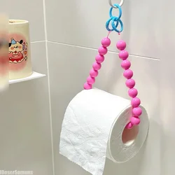 Pink Hanging Beaded Tissue Holder Toilet Paper Holder Phone Chain Multifunctional Storage Paper Box Home Decoration Accessories