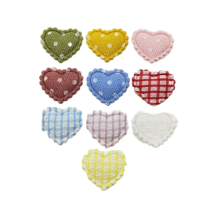 100 Stück 2,5x2,1CM Mini-Gitter-Herz-Applikationen zum Aufnähen auf Kleidung, Hüten, DIY-Kopfbedeckungen, Haarspangen, Dekorationszubehör – Detail 1