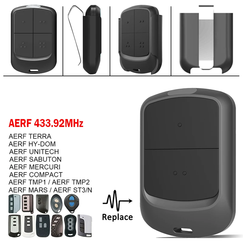 

For AERF TERRA HY-DOM UNITECH SABUTON MERCURI COMPACT TMP1 TMP2 MARS ST3/N 433.92MHz Rolling Code Garage Door Remote Control