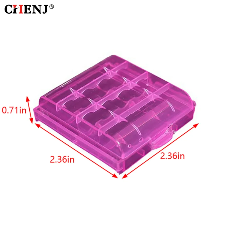 Picture 6: Battery Box Coloful Battery Holder Case 4 AA AAA Hard Plastic Storage Box Cover For 14500 10440 Battery Organizer Container