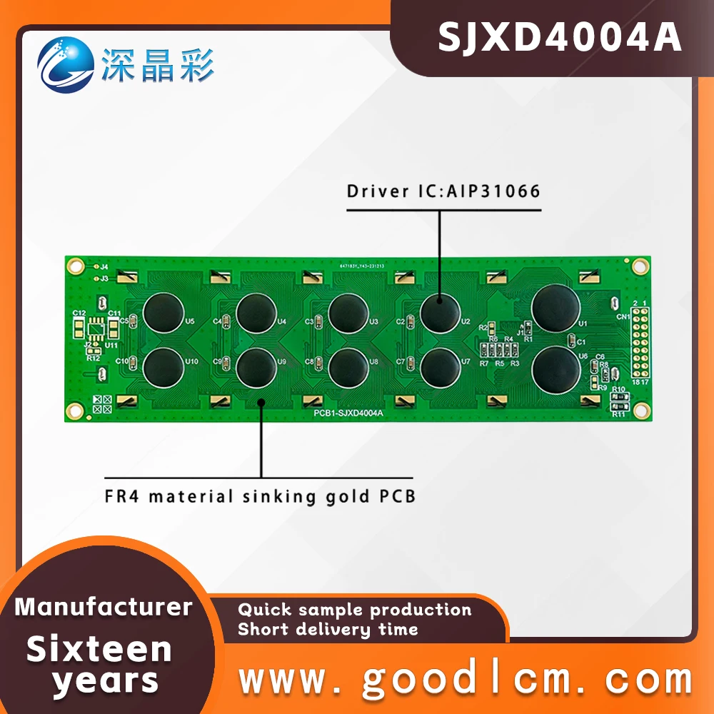 Cost effective SJXD4004A FSTN Positive High Brightness Backlight LCM Module 40X4 Line Character Monochrome Dot Matrix Screen