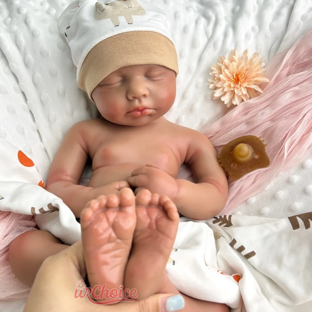 Muñeca de arte de boca abierta hecha a mano de la niña/niño Loulou renacido completo de silicona de 20" para personas mayores apoyo emocional o colección