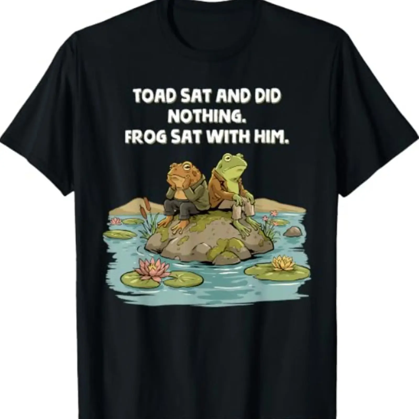 T Shirt Kröte Frosch saß und tat nichts lustig Retro Cottagecore Meme vintage Washed Casual Top For Everyday Wear Comfortable
