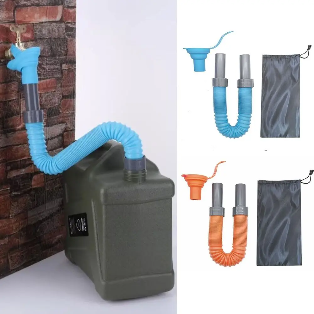 Expandable Outdoor Drinking Water Pipe with Carry Bag Anti-splash Water Fill Hose Portable Silicone