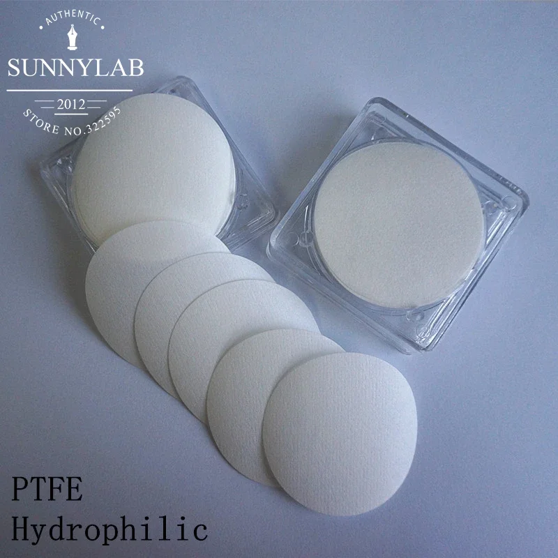 50pcs/100pcs DIA 13mm To 150mm Hydrophilic PTFE Microporous Membrane,Multiple Aperture Optional(default 0.22 Um)Organic Membrane