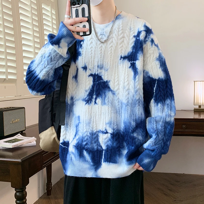 

2025 autumn and winter new men's high-quality fashion trend round neck sweater pullover