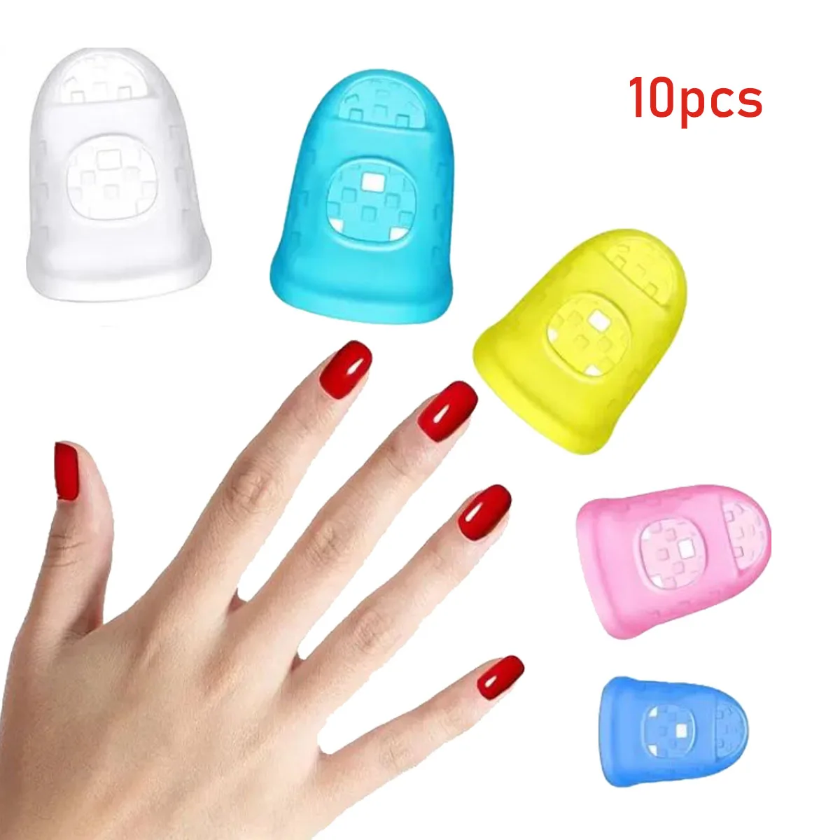 Miwayer 10 PCS กีตาร์ปลายนิ้วป้องกันซิลิโคน Finger Guards 5 ขนาด