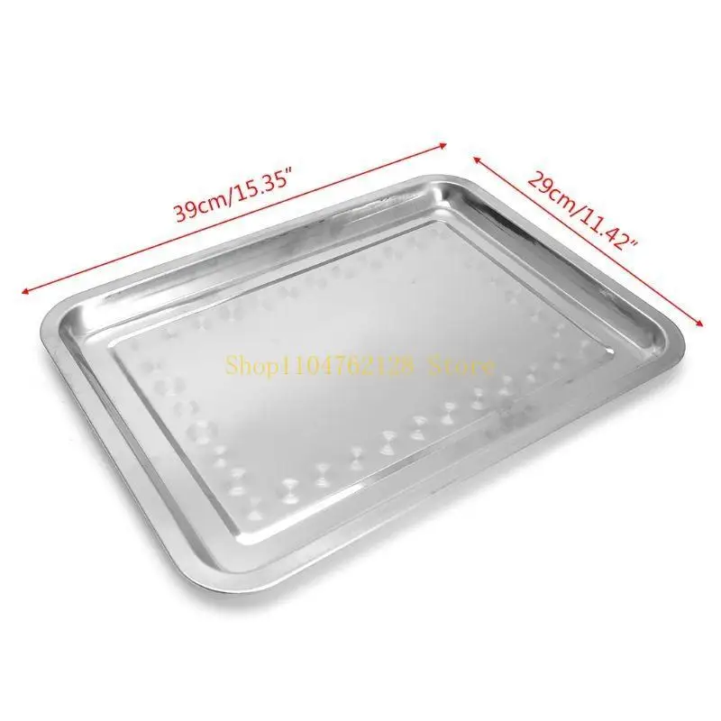 Stainless Steel Rectangular Plate Barbecue Grilled Fish Tray BBQ Container best sale