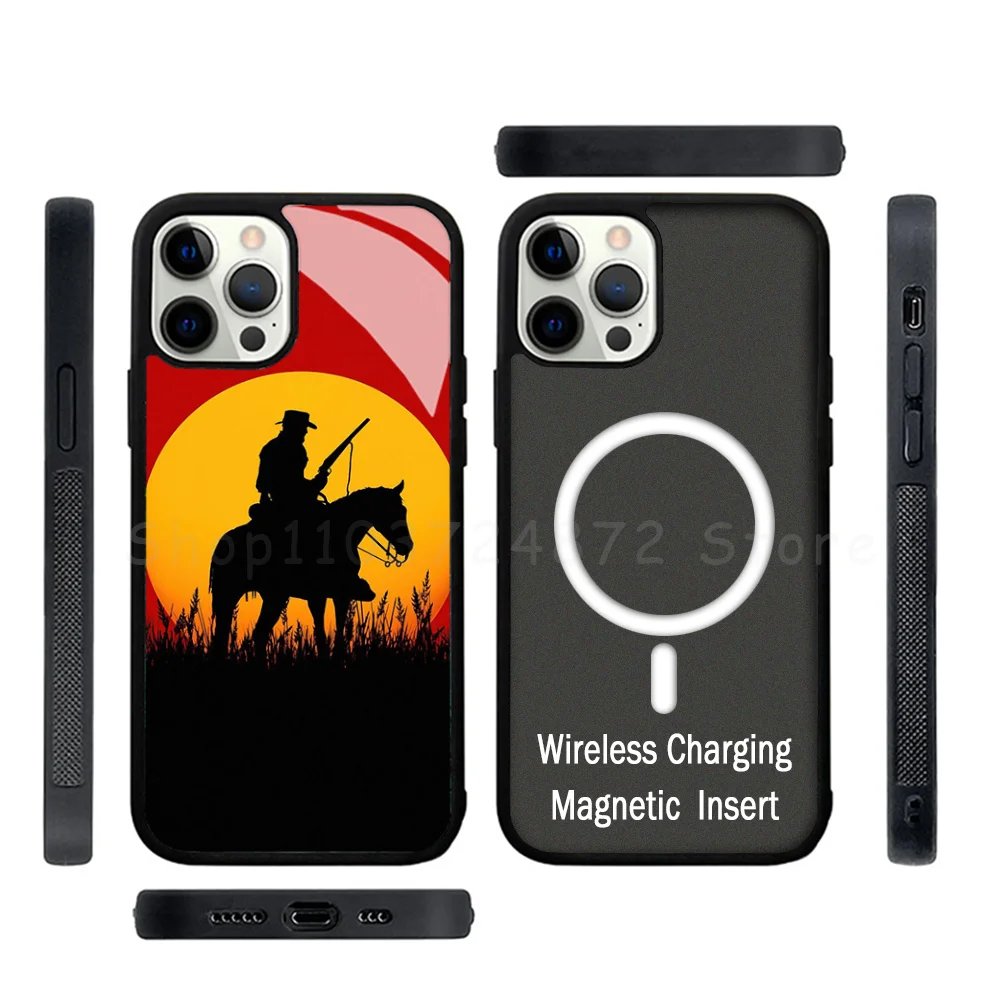 Red Dead Redemption 2 Phone Case Strong Magnetic For IPhone 15 14 13 Pro Max Mini Alex Mirror For Magsafe Wireless Charging