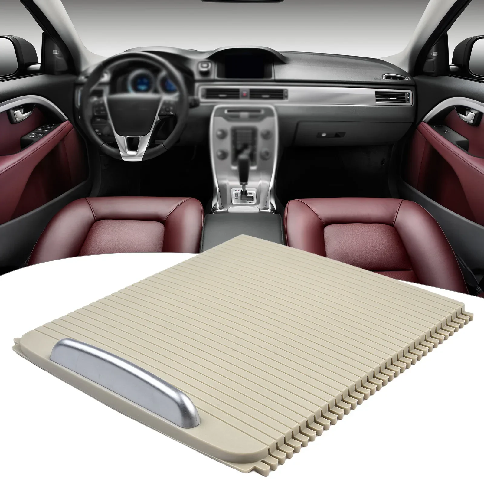 Car Center Console Cover Slide Roller Blind Cover Water Cup Holder Curtain For Volvo For S80 For V70 For XC70 Interior Parts