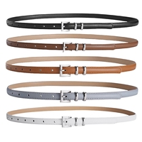 Simple Design Women's Thin Belt Fashion Casual And Versatile Jeans Dress Accessories Girdle Silver Pin Buckle Pu Waistband
