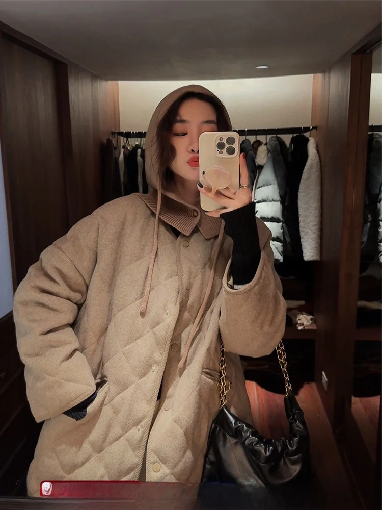 

Женская пуховая куртка Ele Goose Down Puffer Jaet, новинка 2023 года, осенне-зимняя, модная, уникальная, с капюшоном, для повседневной носки, в корейском стиле