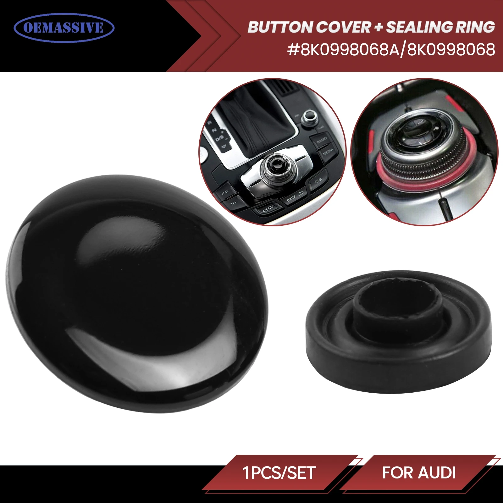 Glossy Navigation Joystick Center Console Button Cap Cover MMI Repair Knob For Audi A4 A5 A6 S4 S6 Q5 Q7 8K0998068A 4F0919069A