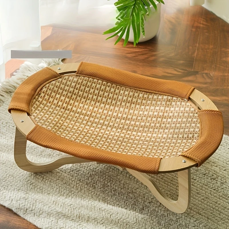 

Летняя охлаждающая ледяная кровать для домашних животных — съемный коврик, несущий гелем для кошек и собак, дышащий повышенный гамак, дизайн, остается 15, ° C Кулер