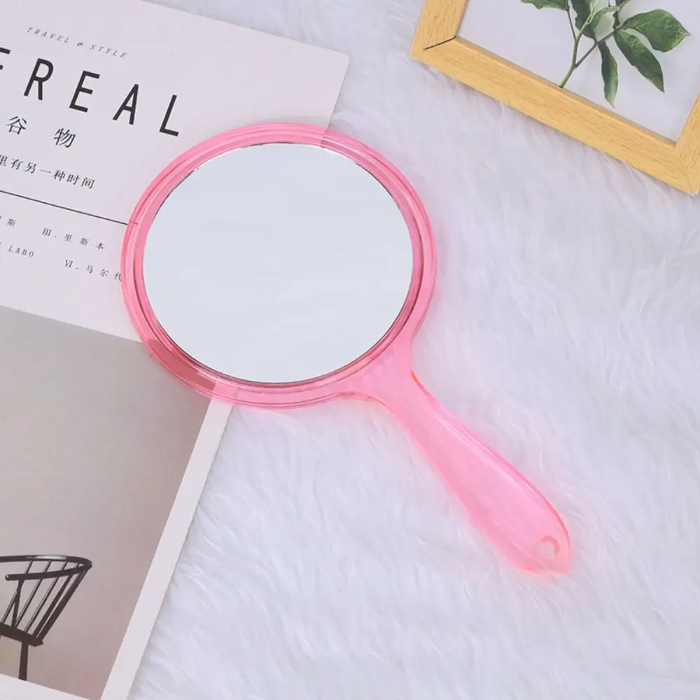 High-definition Handle Double-sided Mirror Handheld Plastic Beauty Makeup Mirror Smooth Transparent 3x Magnifying Mirror