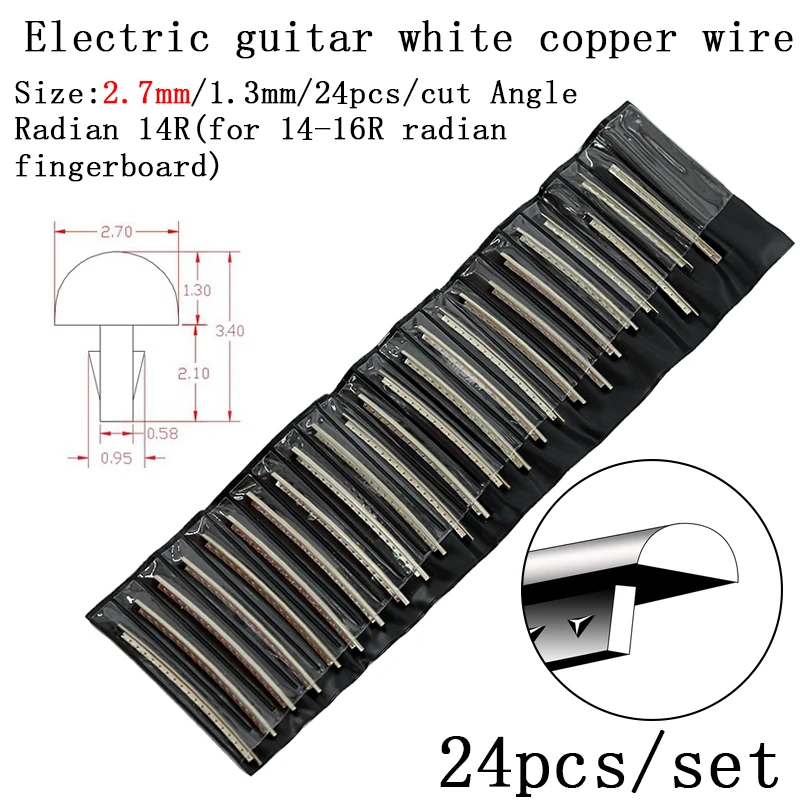 24 шт., лады на грифе, провод для электрогитары, никель-серебристый, нержавеющая сталь, 2,4 мм, 2,7 мм, 2,9 мм, ремонтный материал, аксессуары