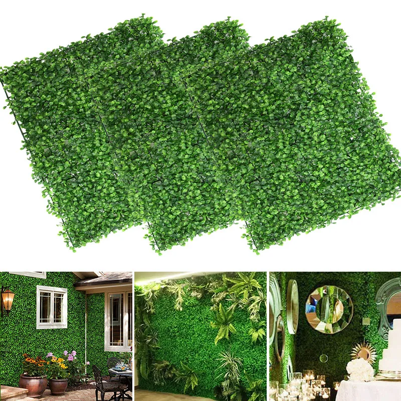 

20Pcs Artificial Plants Grass Wall DIY Backdrop Flowers Wedding Boxwood Hedge Panels for Indoor Outdoor Home Garden Decoration