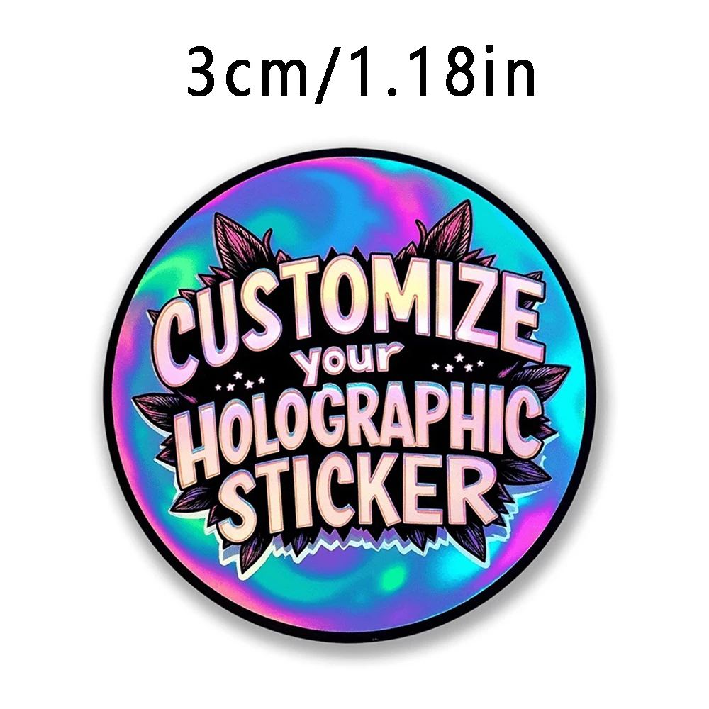 Personalized School Waterproof Stickers-Custom Name Hologram Labels for Kids, DIY Crafts & Sports Bottle Tags Round/Rectangle