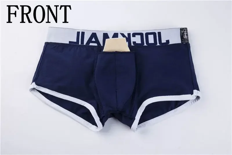 JOCKMAIL Sexy Men Padded Underwear Calzoncillos Boxer Buttocks Lifter Enlarge Butt Push Up Pad Underpants Penis Pouch Panties