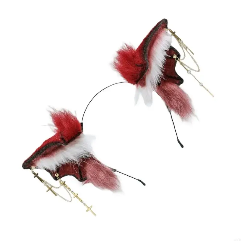 M6cd prendedor cabelo sugador sangue feito à mão morcegos anime festival faixa cabelo halloween para fantasia amante