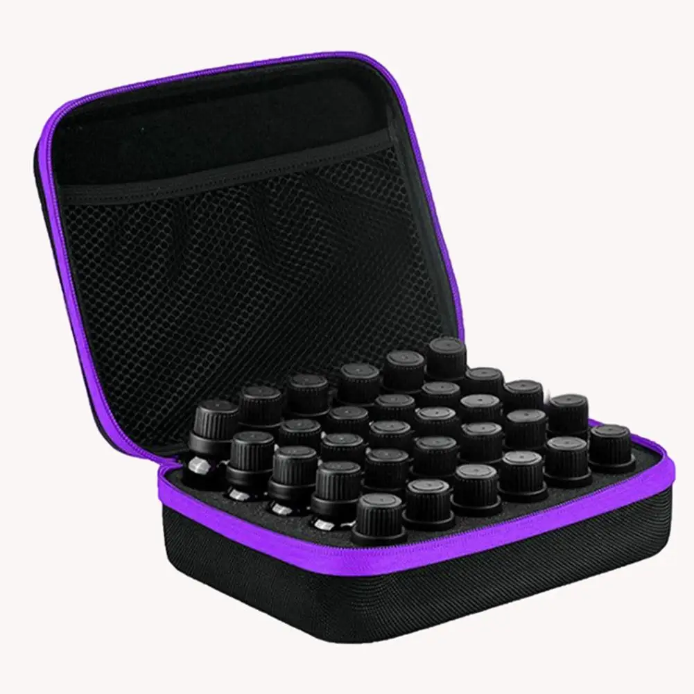 Portable Essential Oils Carrying Case Holds 30 Bottles 5ml, 10ml Bottles Storage Organizer Bag Hard Shell EVA Essential Oil Case