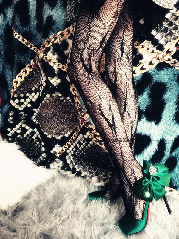 ANGEL In Stock Butterfly Totem Pattern Hollow‑Out Fishnet Pantyhose, Transparent Cool Stylish Trendy Women Fashion Tights