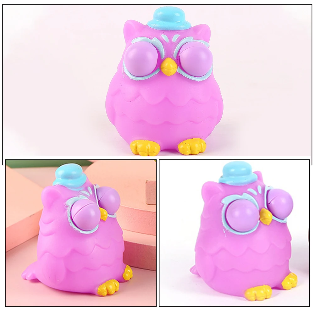 3 pçs coruja squeeze dos desenhos animados olho popping alívio do estresse fidget animal sensorial ansiedade alívio para escritório festa em casa descompressão