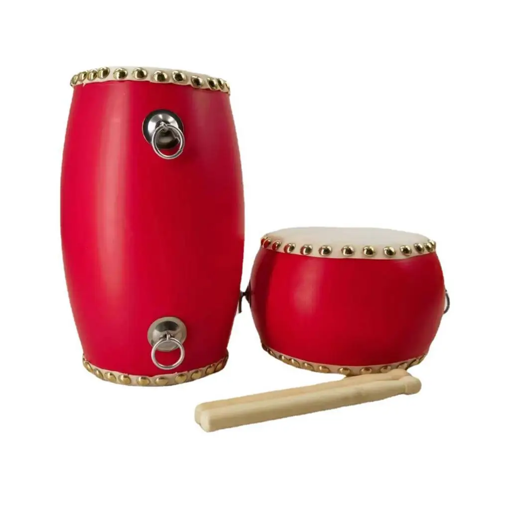 Mini Chinese Waist Drum for Kids Portable Rhythmic Percussion Instrument with Drumsticks for Classroom