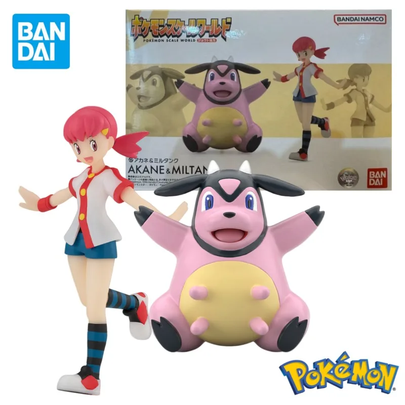 

In Stock Original Bandai Pokemon Scale World Johto Region Whitney Miltank Anime Figures Toys Gifts Collectible Model Ornament