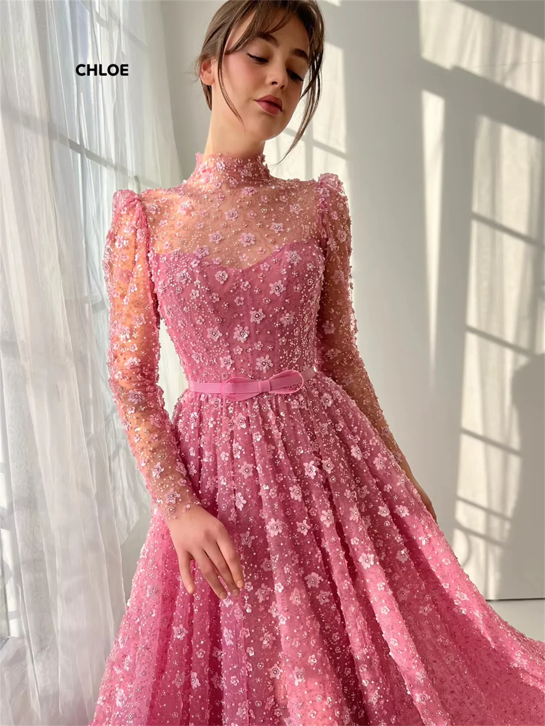Round Collar Wedding Party Dress Woman 2025 Line A Custom Made Very Luxurious Evening Dresses High Quality High Quality Prom