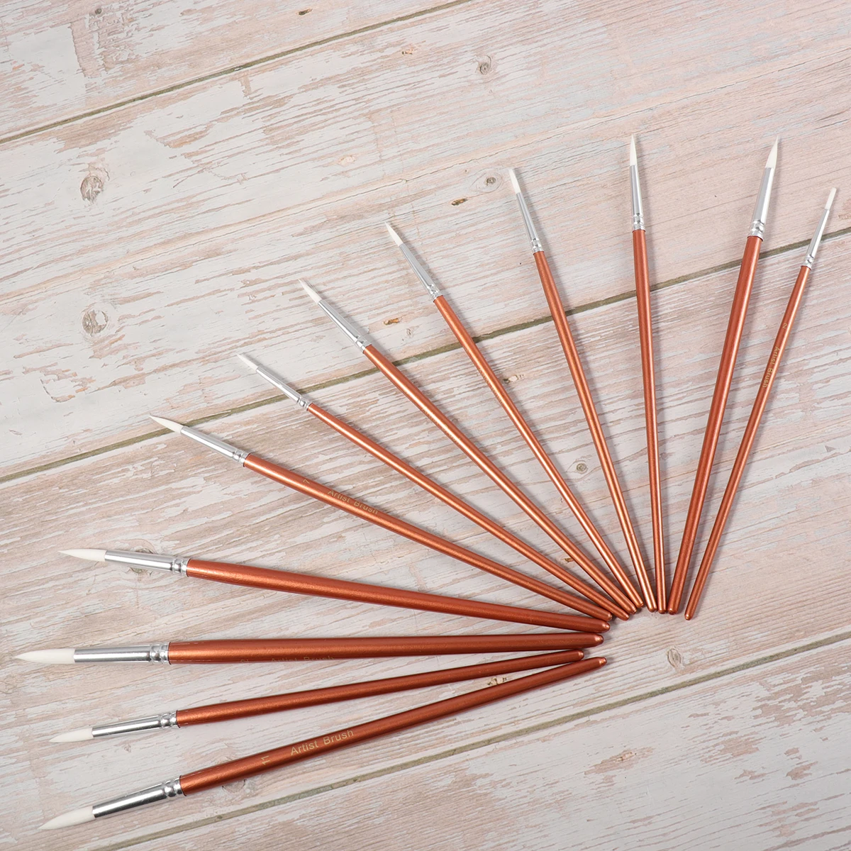 

12 Pieces Watercolor Brushes 18cm to 22cm Premium Nylon Comfortable Grip Painting Supplies Beginner Artist Student Art Tools