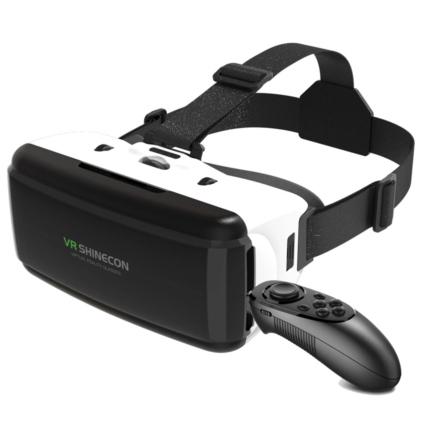 VR Virtual Reality 3D Glasses Box Stereo VR for Google Cardboard Headset Helmet for IOS Android(G06+Gamepad)