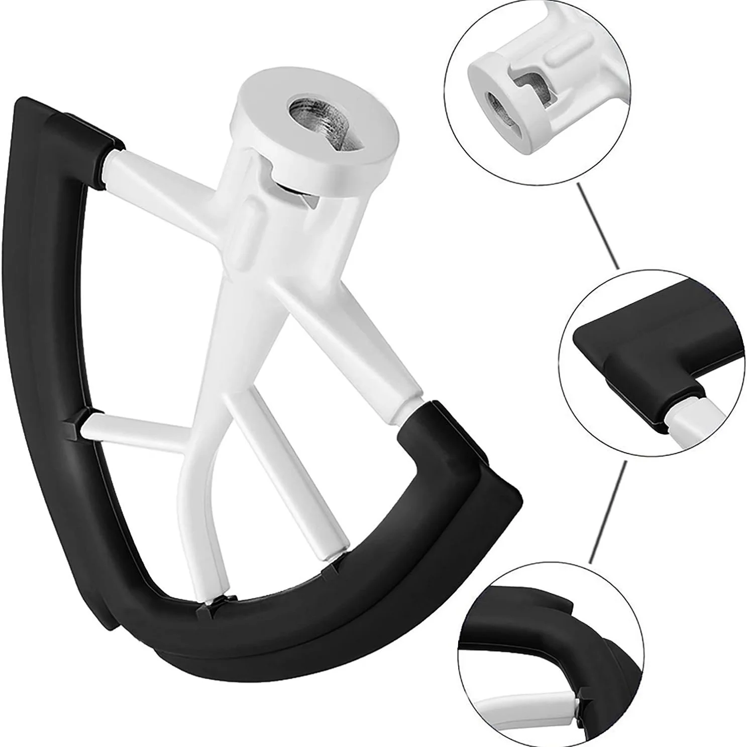 Flex Edge Beater,Mixer Accessory,Attachments For Mixer,Fits Tilt-Head Stand Mixer Bowls For 4.5-5 Quart Bowls,Beater black