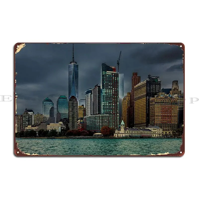 Un día sombrío en el parque de batería, cartel de Metal de la ciudad de Nueva York, cueva de pared, garaje, Club, cine, Mural de pared personalizado, cartel de estaño