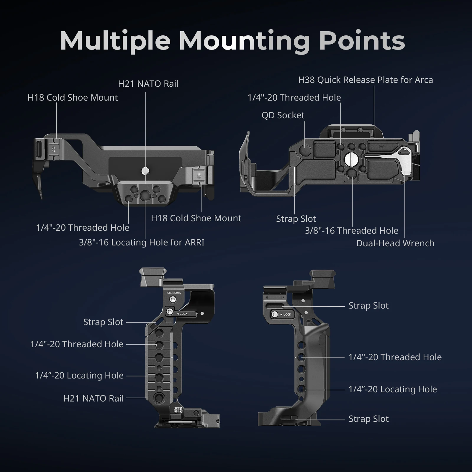 SmallRig S1R II ชุดกรงสําหรับ Panasonic LUMIX S1R II พร้อมที่จับด้านบนสาย USB-C CLAMP W Arca-Swiss Quick-Release แผ่น 4903